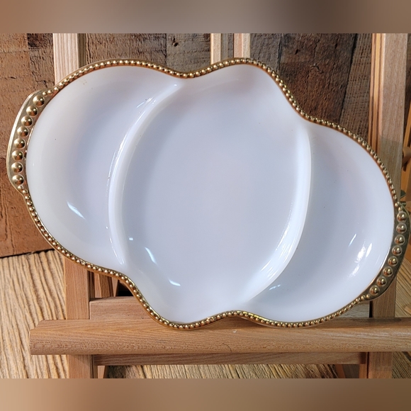 Vintage Fire King Oven Ware Divided Milk Glass Dish - Picture 8 of 8